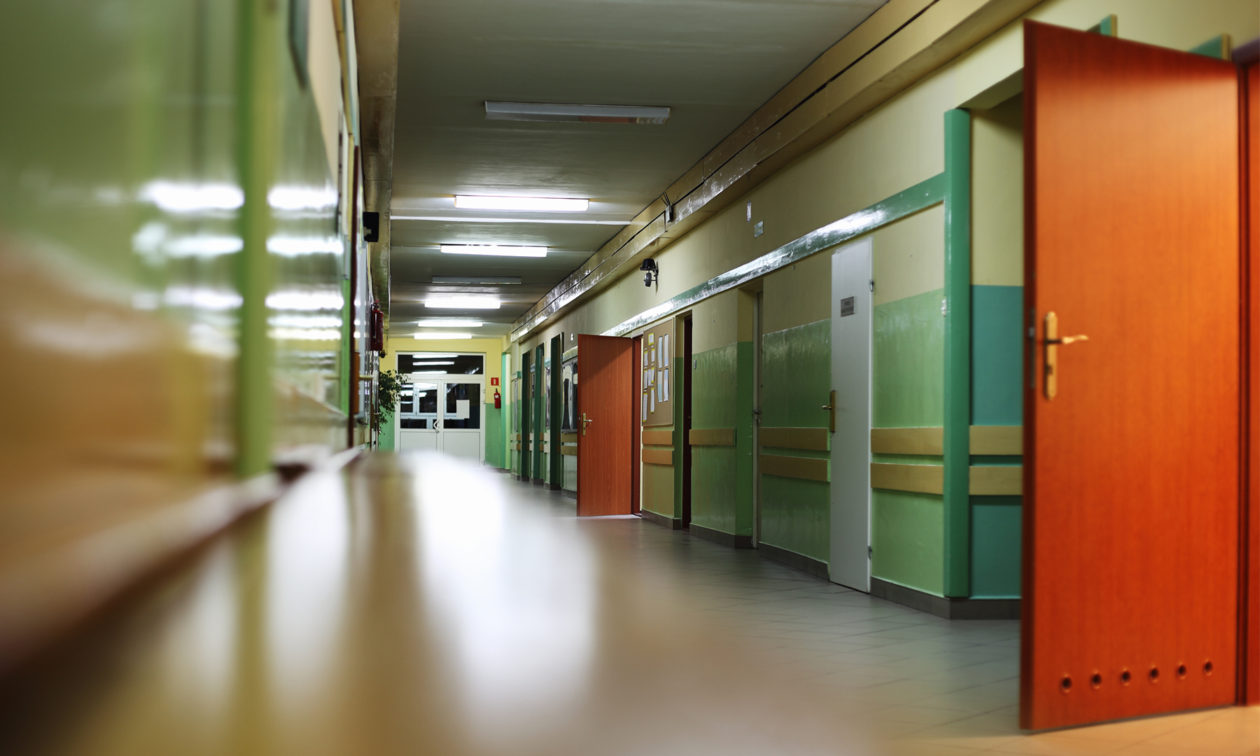Hallway, School, Classrooms, Doors