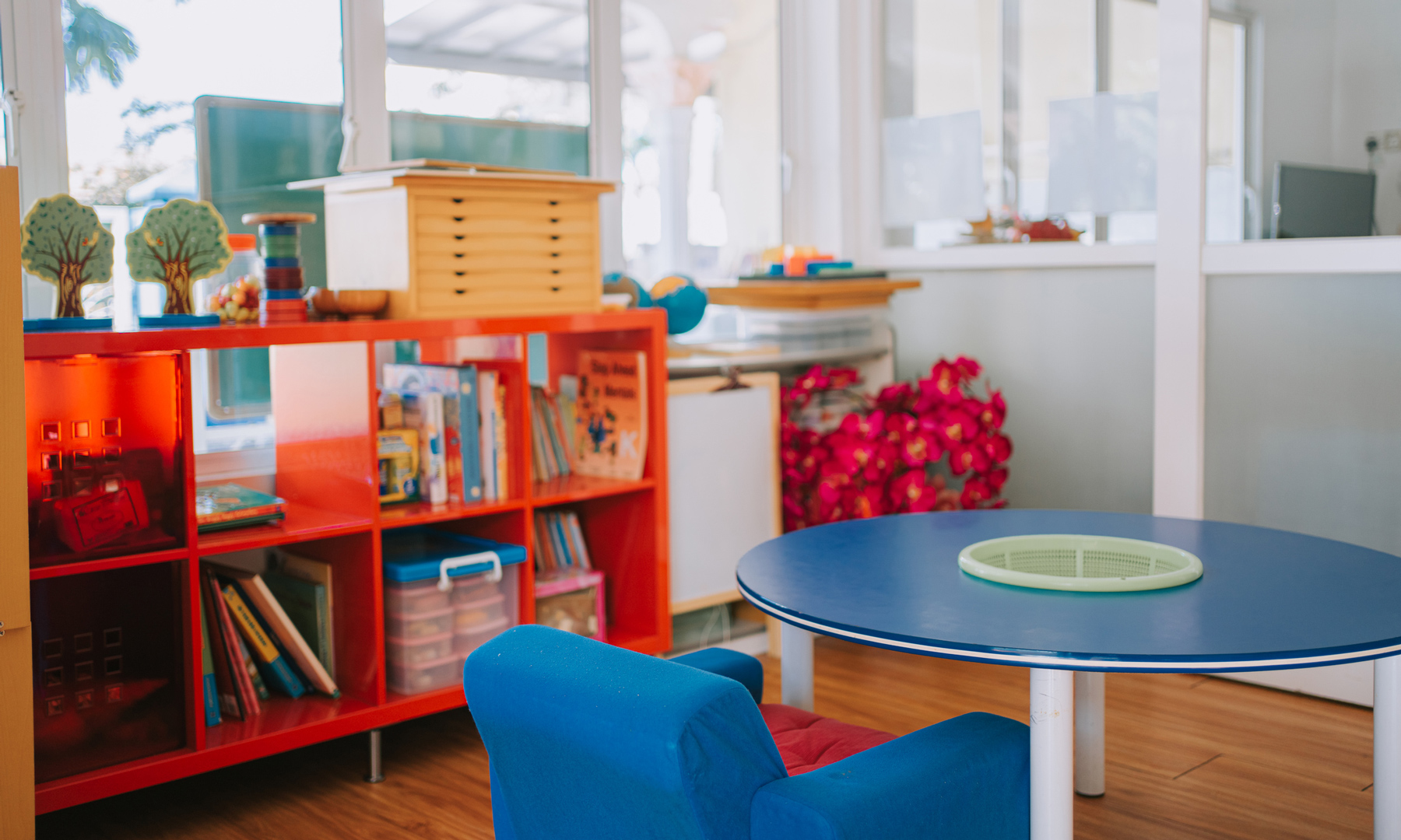 A colorful classroom space.