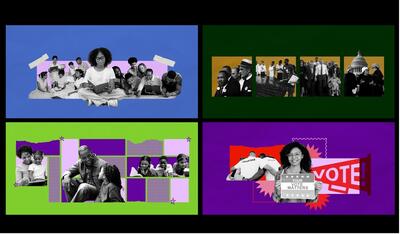 Collage images of diverse people reflecting social justice issues