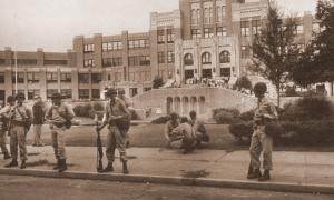 Little Rock High School surrounded by police