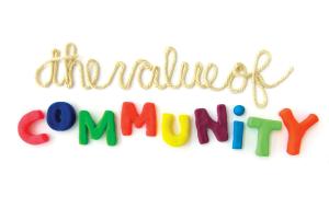 Teaching Tolerance illustration with tread and clay of sentence 'The Value of Community'