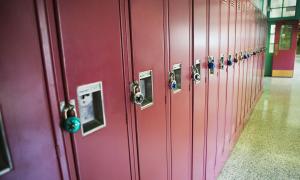 line of lockers in hallway