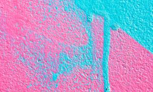 pink and turquoise dripping paint