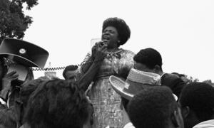 Fannie Lou Hamer at a demonstration.