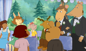 Mr. Ratburn, of the cartoon 'Arthur,' marries Patrick in a scene from the show.