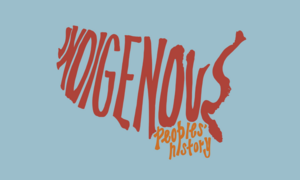 Illustration of the words "Indigenous Peoples' History" shaped into the continental United States.