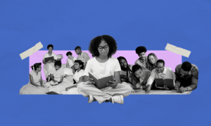 collage of images of young people from history and present
