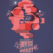 An illustration that depicts Desmond Tutu's quote "We inhabit a universe that is characterized by diversity."