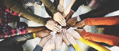 Hands together in a circle