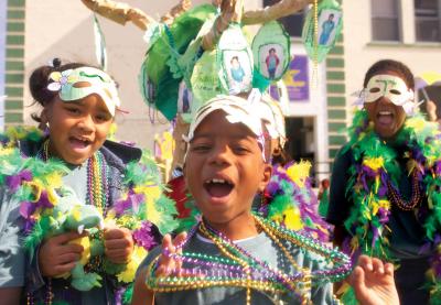 Children celebrating Mardi Grass