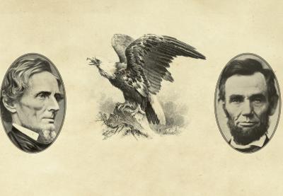 Illustration of Jefferson Davis and Abraham Lincoln