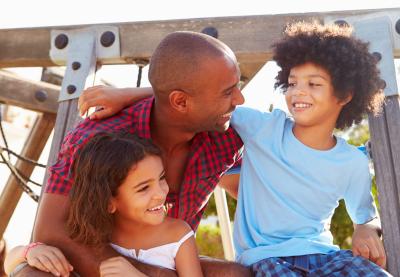 Father with two children