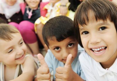 Diverse elementary aged students