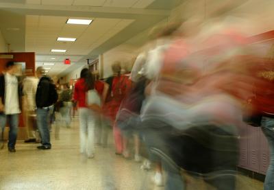 Students rushing through the hallways in school | Teaching Tolerance