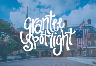 "Grantee Spotlight" over image of Alexandria, Virginia