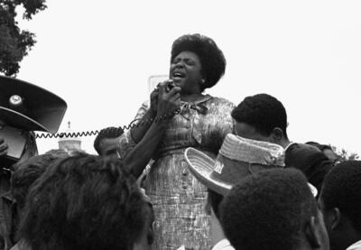 Fannie Lou Hamer at a demonstration.