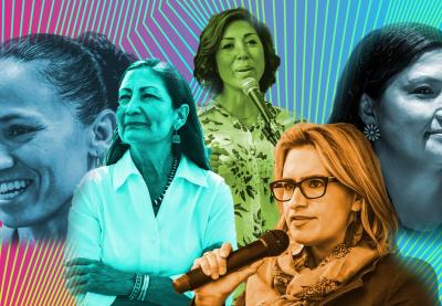 Sharice Davids, Deb Haaland, Paulette Jordan, Peggy Flanagan, and Tatewin Means.