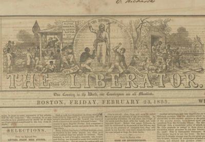 Partial view of The Liberator newspaper.