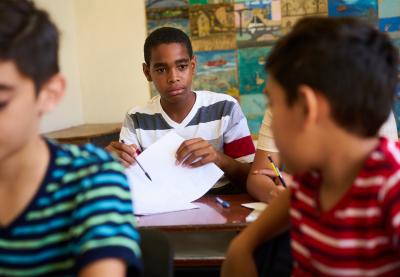 Student with a startled expression on their face