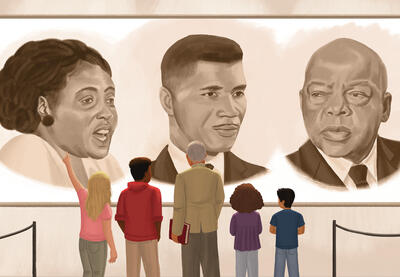 Illustration of civil rights leaders.