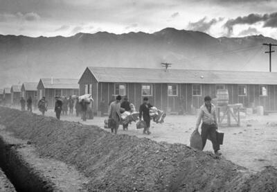 Manzanar concentration camp in Owens Valley, California.