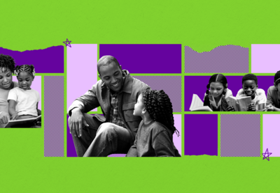 Collage of Black children and parents