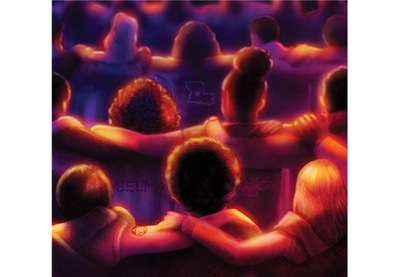 Illustration of a group of diverse individuals with arms around one another