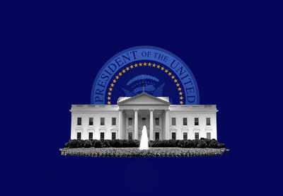 Image of the White House with president's seal