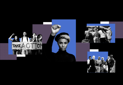 Collage images of youth activism