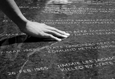 Photo of Civil Rights Memorial with martyrs' names