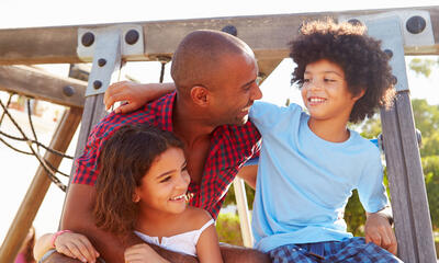 Father with two children