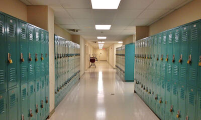 empty hallway with lockers
