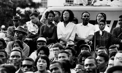 Photograph of protesters in Selma, Alabama in the 1960s.