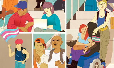Illustration of various young people together.