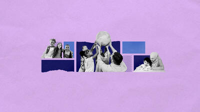 collage images of immigrant children