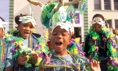 Children celebrating Mardi Grass
