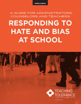Responding to Hate and Bias Cover Image, students walking in hallway