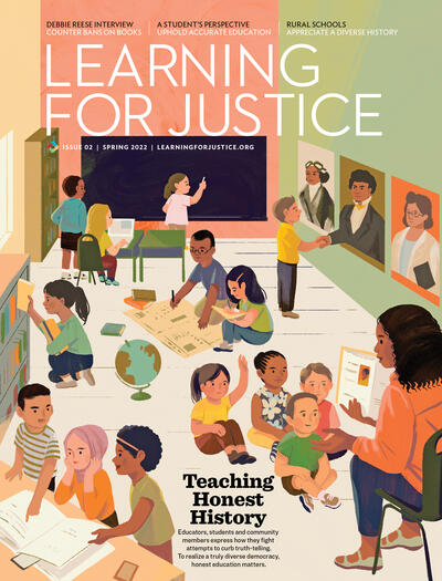 Front cover of 'Learning for Justice' magazine, Spring 2022 edition.