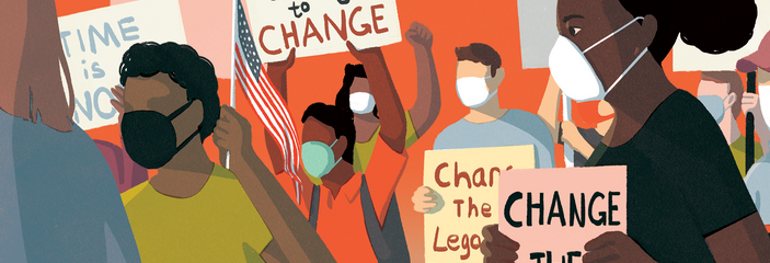 Illustration of people protesting.