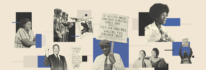 Collage of civil rights activists.