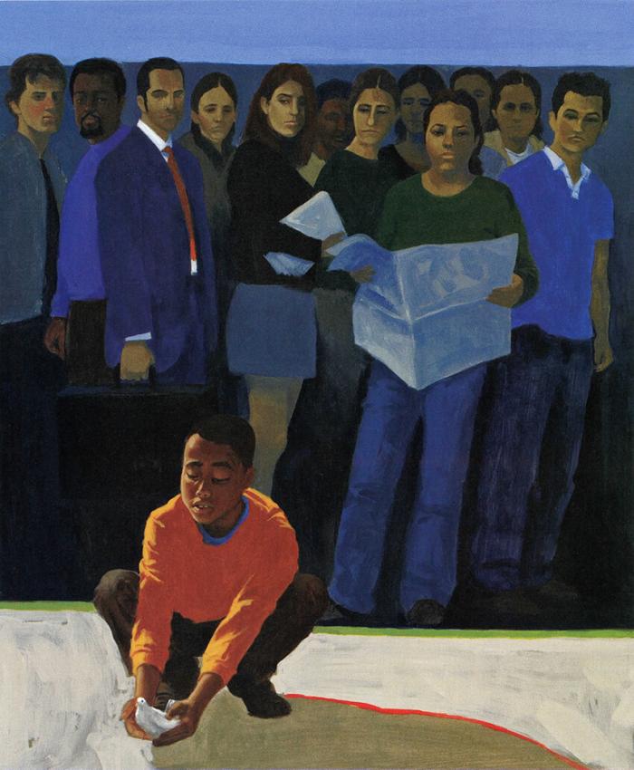 An illustration that depicts Marian Anderson's quote “There are many persons ready to do what is right because in their hearts they know it is right. But they hesitate, waiting for the other fellow to make the first move — and he, in turn, waits for you.”