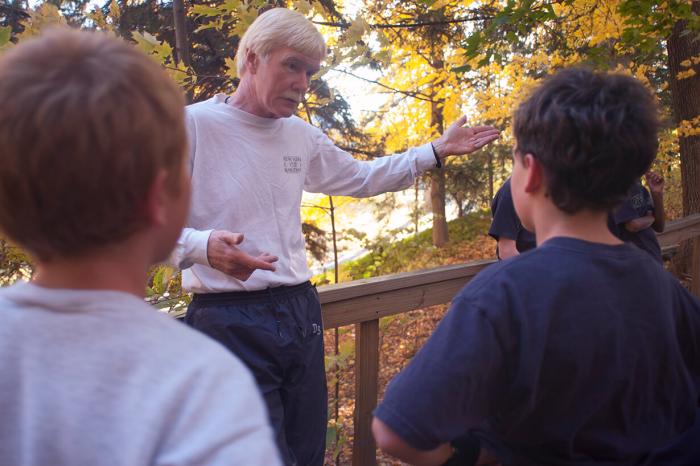 Seamus Hodgkinson with students