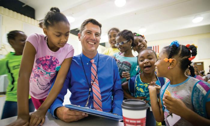 Brian Siverson interacting with his students