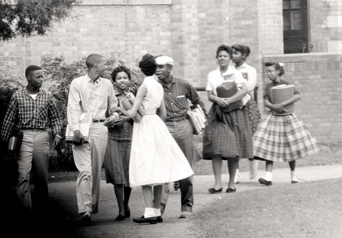 Group of Black High School students on their way to school