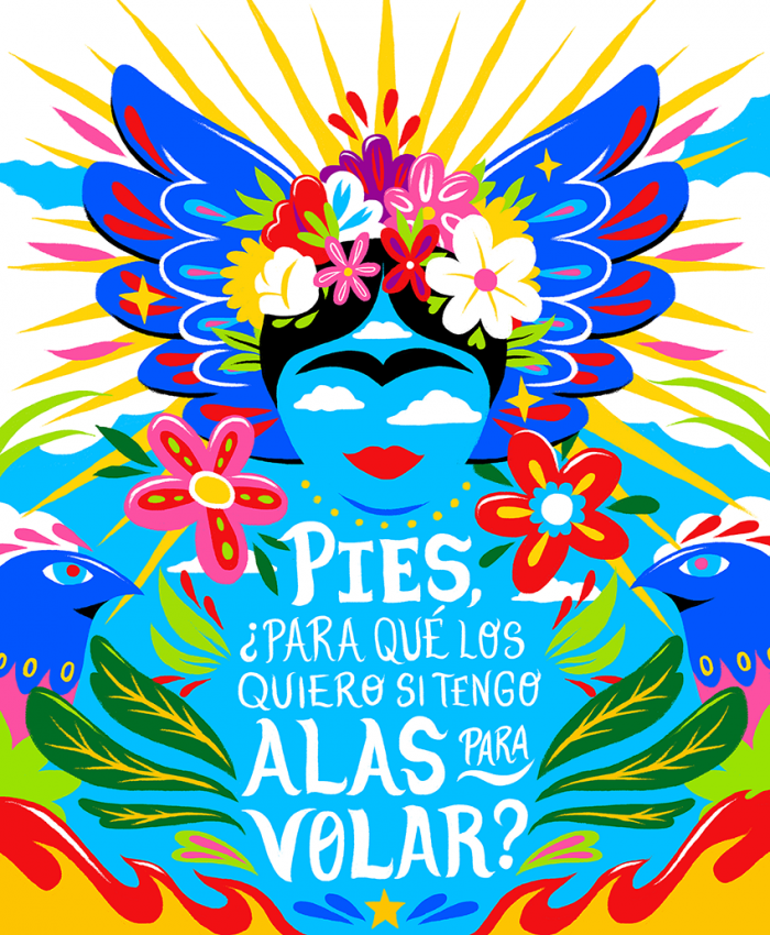 Colorful image of Frida Kahlo quote