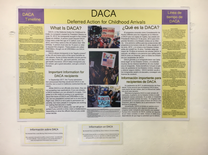 Poster with information on the Deferred Action for Childhood Arrivals (DACA) policy.