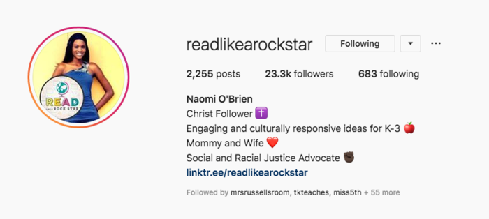 Instagram profile of Naomi O'Brien.
