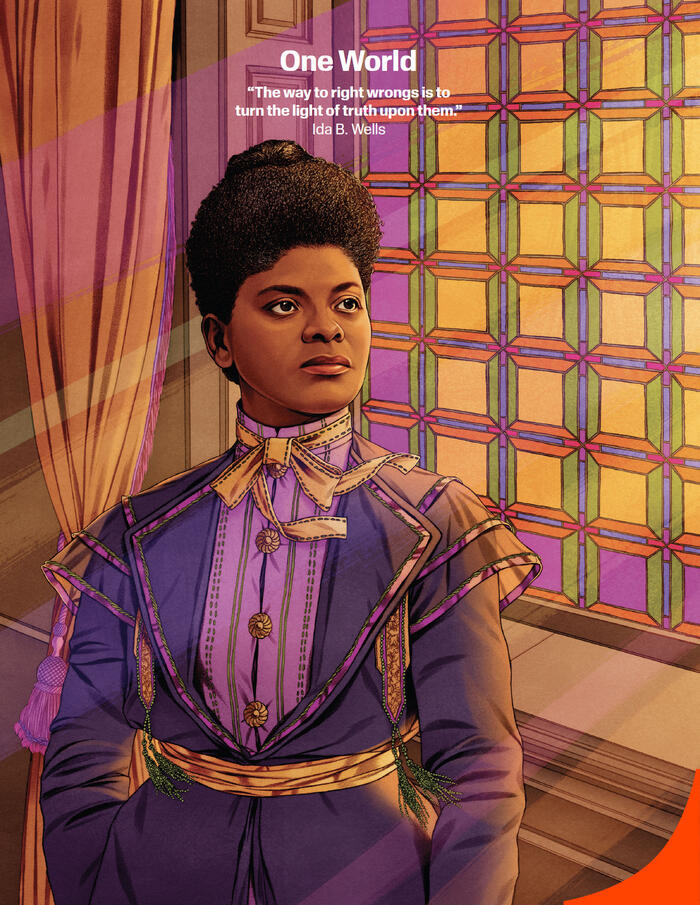 Illustration of Ida B. Wells.