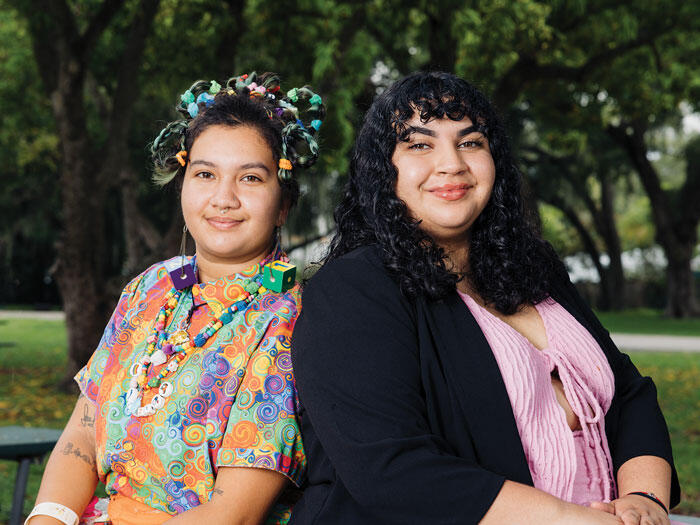 Photo of Jahnee Smith (they/she/he) and Vince Cuadra (he/ him).