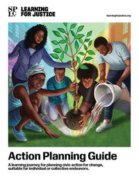 Cover of guide - illustration of youth and adults planting a tree